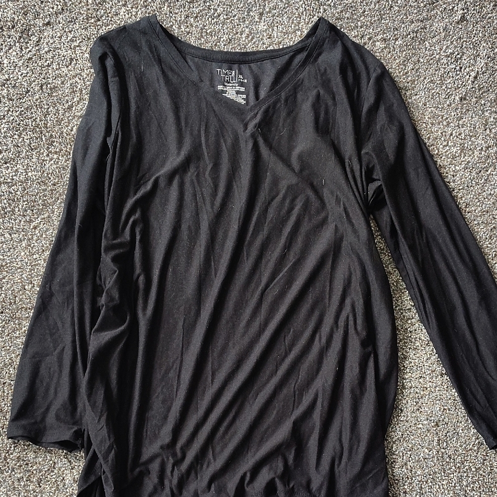 Black V-Neck Women's Maternity Top